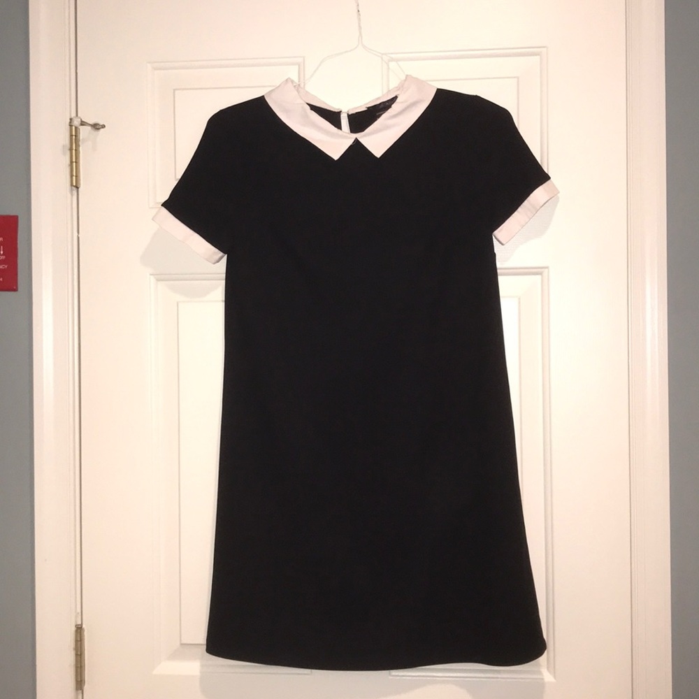 Aqua Black dress with white detailing